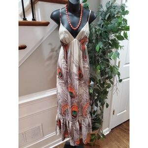 Fashionomics Women's Polyester Sweetheart Neck Sleeveless Long Maxi Dress M